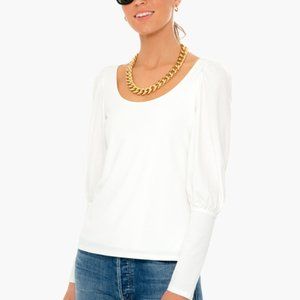 Tuckernuck Pomander Place White Riley Scoopneck Shirt - Size M (NWOT)